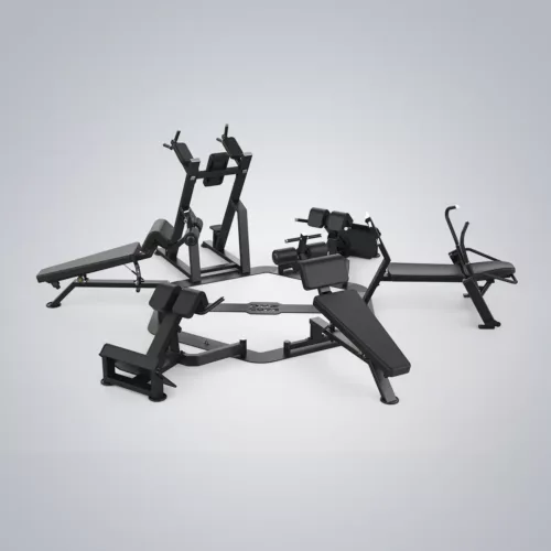 DHZ Fitness | Benches, Core Circle, U3058, Belly, Back, CORE CIRCLE - XL HEXAGON with 6 benches -